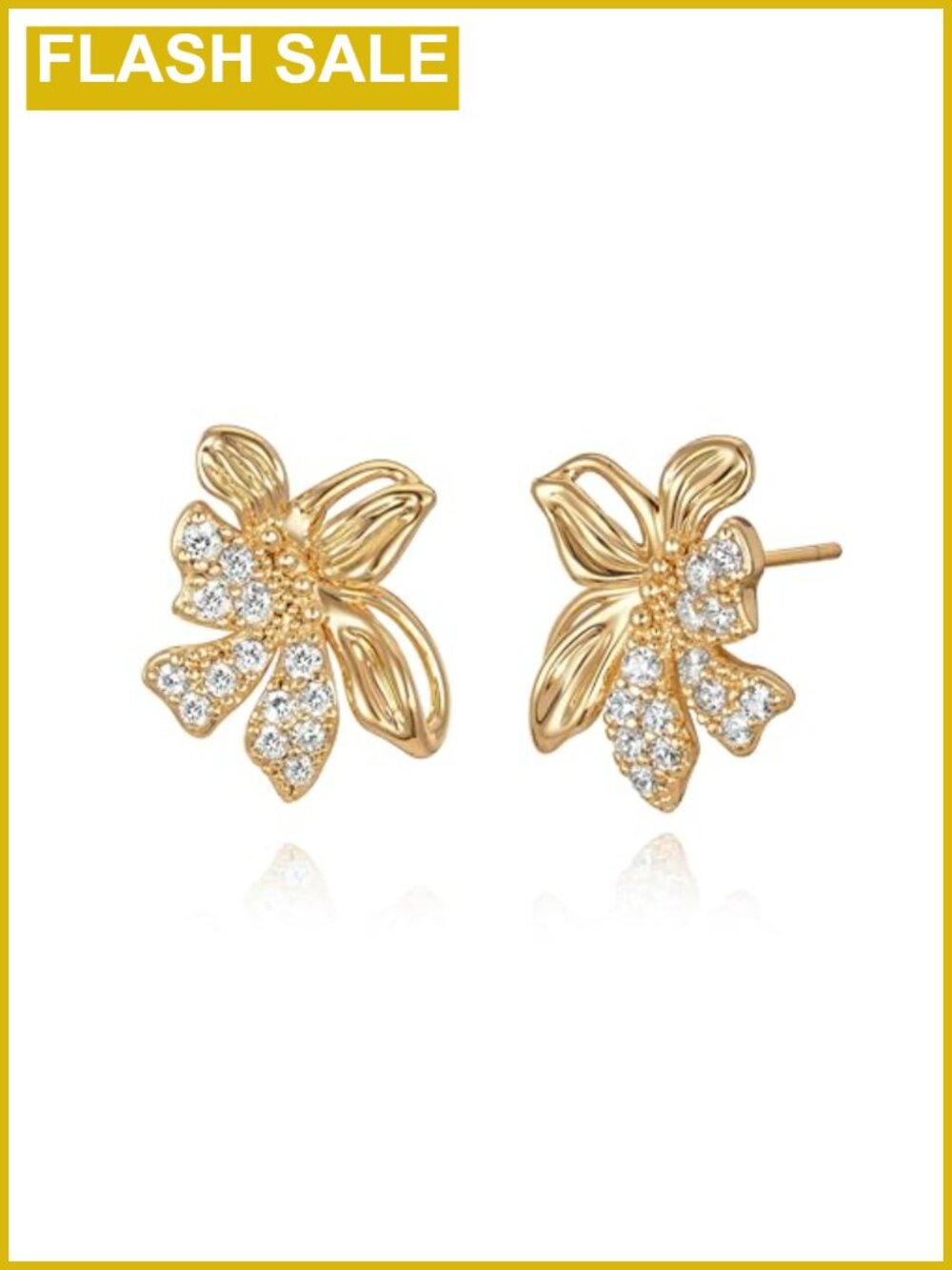 Gold Plated Butterfly Stud Earrings Hypoallergenic Everyday